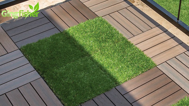 Grass Decoration for Wood-Plastic Composite Deck Tiles